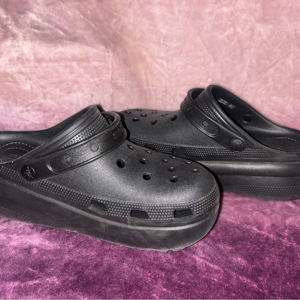 CROCS Black Platform Mules